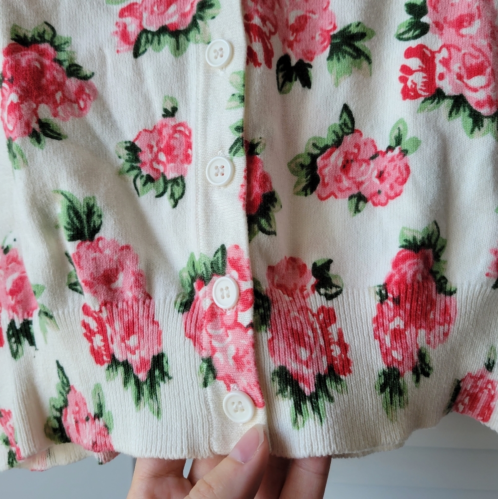 F21 cotton floral sweater - Picture 4 of 5